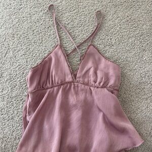 Urban Outfitters Mauve Spaghetti Strap V-Neck Cami Top